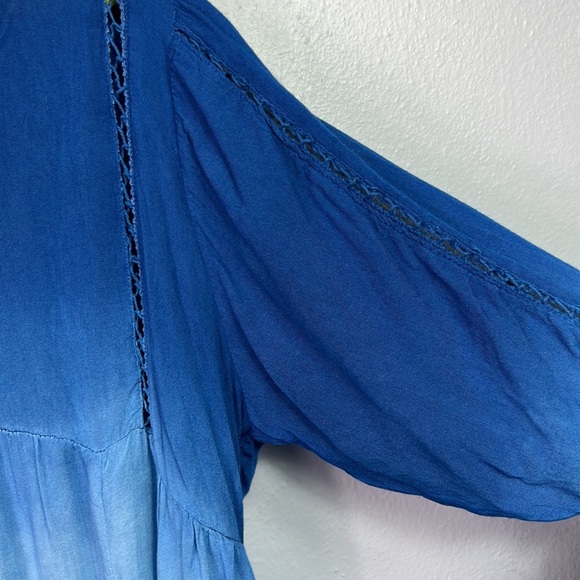 Swimsuits for All Blue Ombre Trumpet Sleeve Coverup 6/8 - Picture 5 of 13